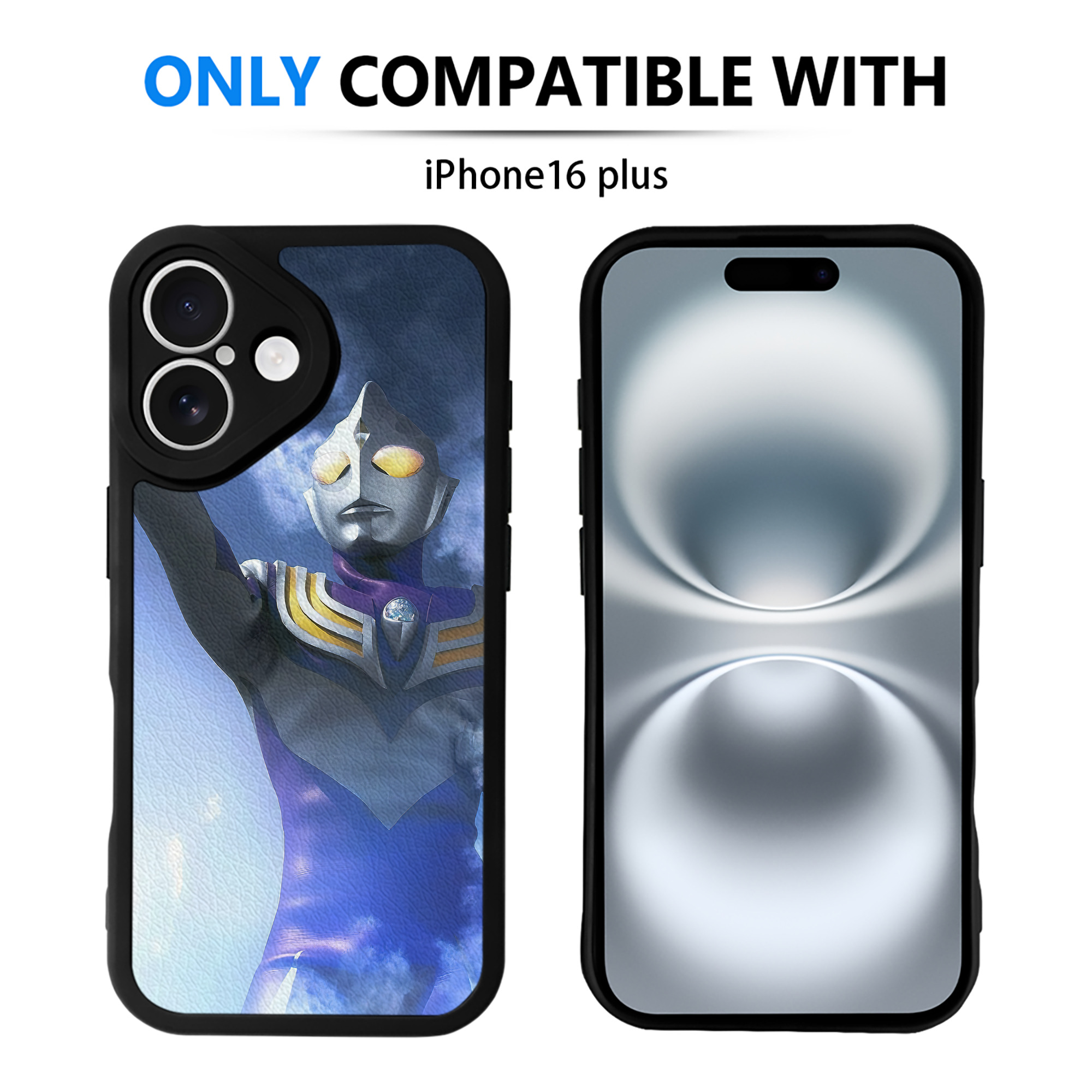 （画像用） ウルトラマン Ultraman 【iPhone 16シリーズ対応】シリコンスマホケース（レザー調） 材質：シリコン